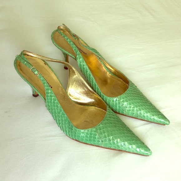 snakeskin slingback shoes